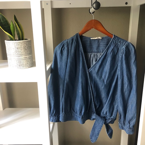 Madewell Tops - 🌿BOGO🌿 Madewell Denim Wrap Blouse